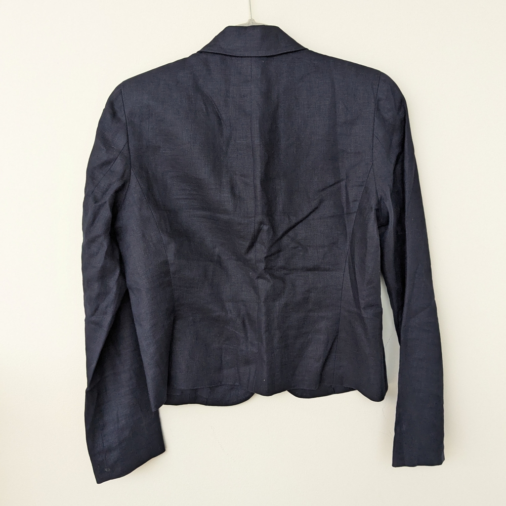 Ralph Lauren Petite Navy Blue Tailored Blazer W Gold Accents - Picture 3 of 12